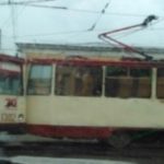 В центре Москвы столкнулись два трамвая